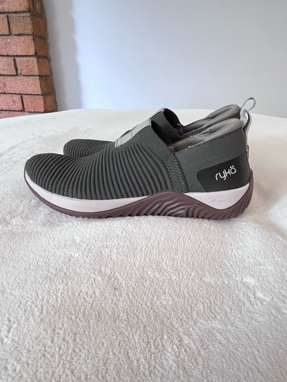 Ryka Women's Slip-On Sneakers with Brown Sole
